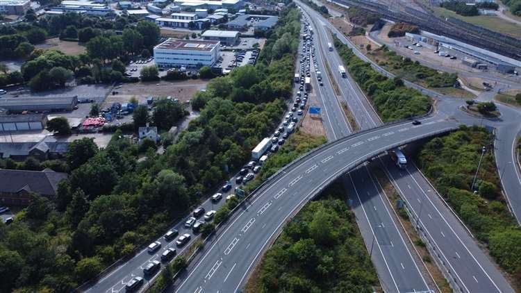 Junction 13 at Folkestone of the M20 will be affected by the work. Picture: Paul Goodburn