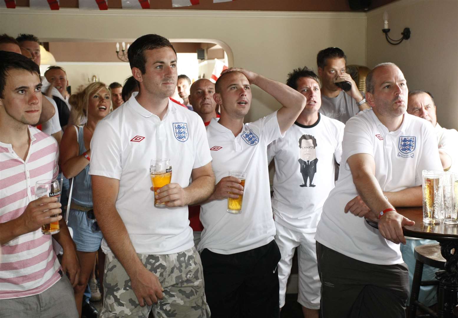 It all starts to go wrong for fans watching the Germany game at The White Hart pub in Cuxton in 2010. Picture: Peter Still