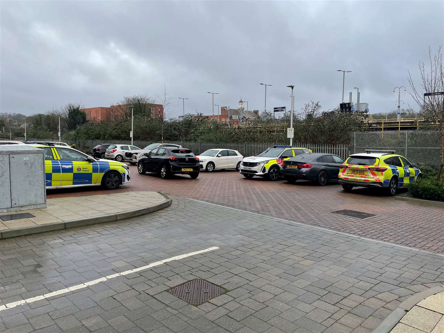 The emergency services are in a car park by Rochester train station. Picture: Alex Langridge