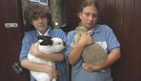 Pupils Carrieanne Turner, left, and Emily Lifford are among the young farmers affected. Picture: JOHN WESTHROP