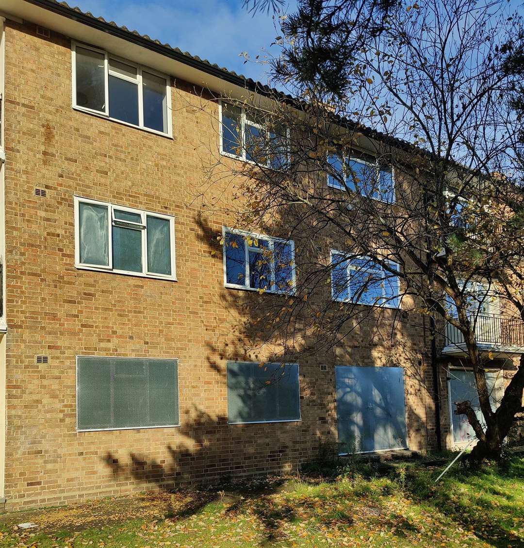 The first floor flat in Woking, Surrey where Laura Winham, 38, was found in a ‘mummified and skeletal state’ by her brother in May 2021 (Hudgell Solicitors/PA)