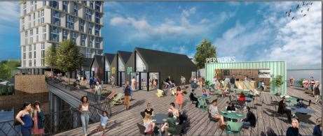 How the pier would look like in the planned Clifton Slipways development