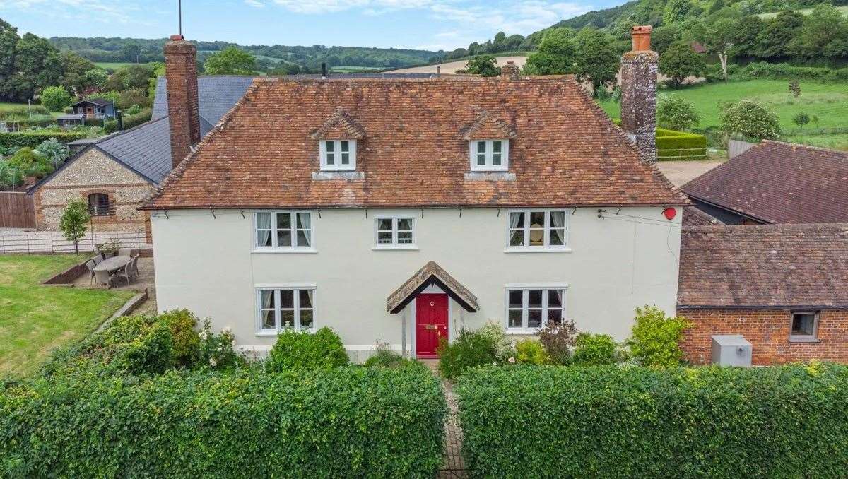 Yockletts Farm is a double-fronted property in the village of Waltham. Picture: Strutt and Parker