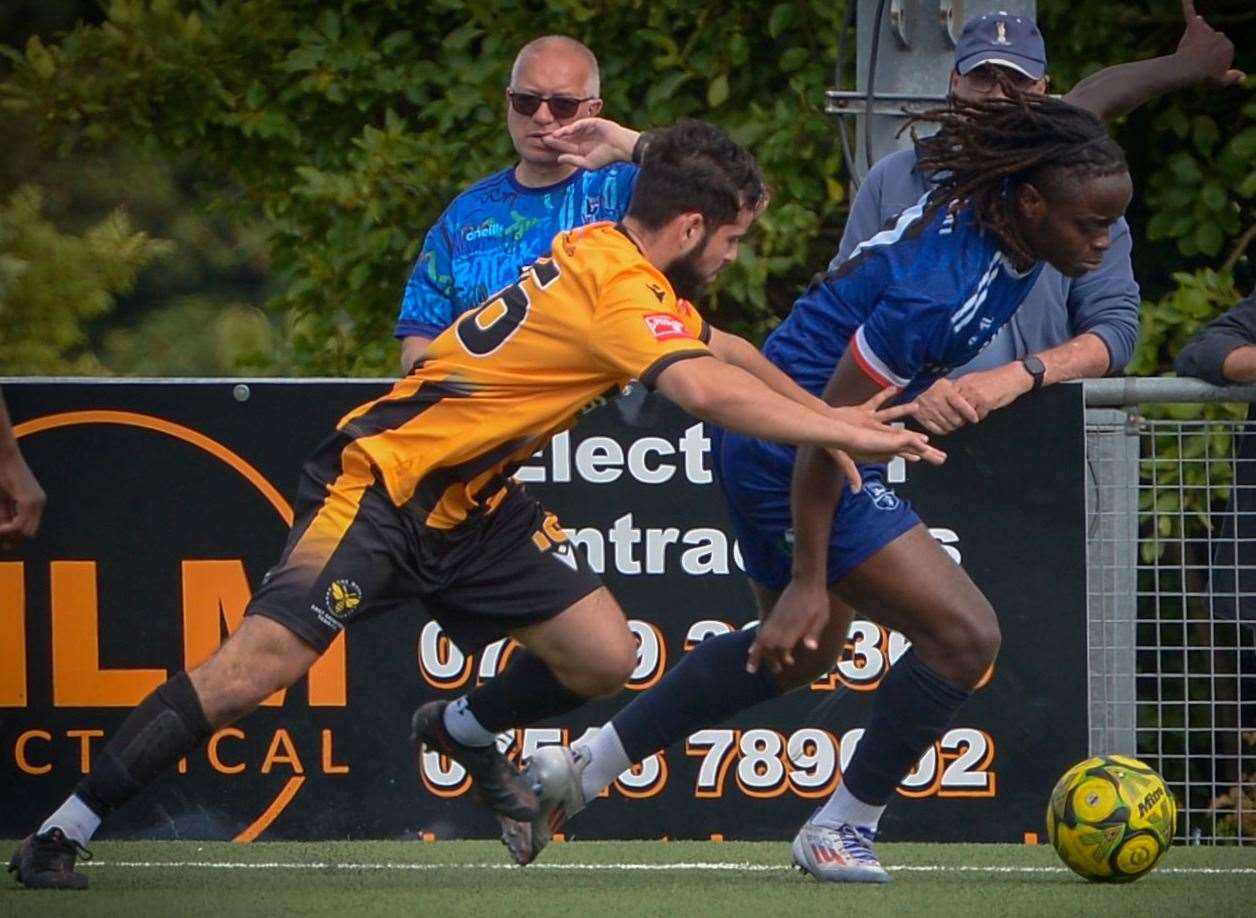 Margate's Kai Garande gets by his man. Picture: Stuart Watson