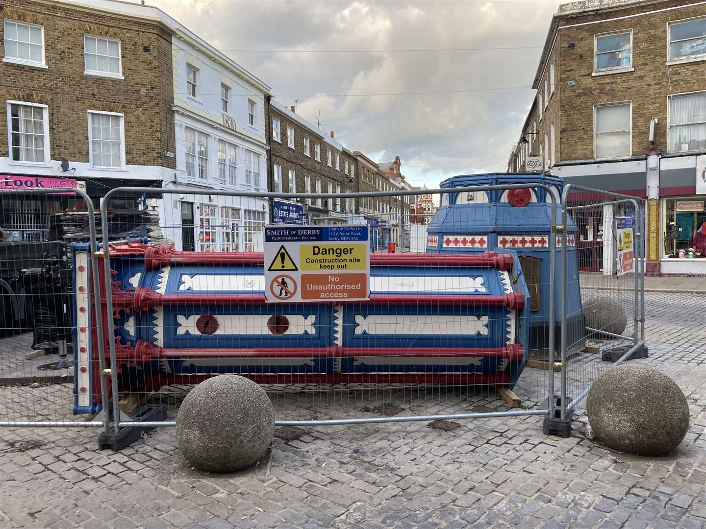 Sheerness town centre looked strange with its 119-year-old clock tower lying horizontal on the ground waiting to be taken away for restoration