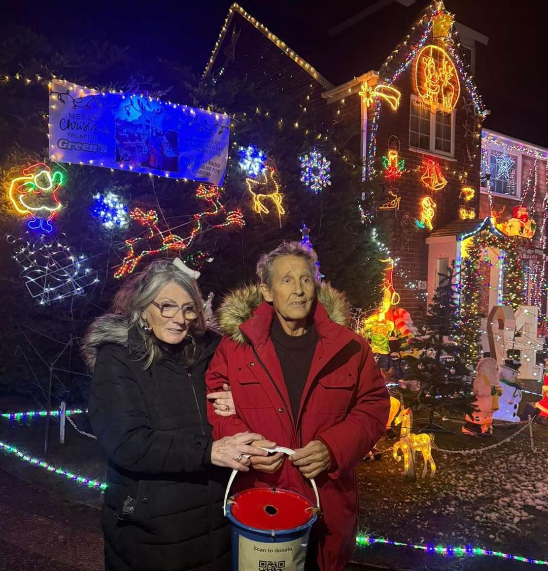 Pat and Kevin Green at the lights switch-on in Oak Drive in Larkfield. Picture: Nichole Marney-Green