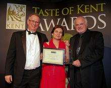 John Warnett with Alice Ward of Macknade's, the Kent Local Food Retailer of the Year and Stephen Leadbitter of Stephen's Fresh Foods
