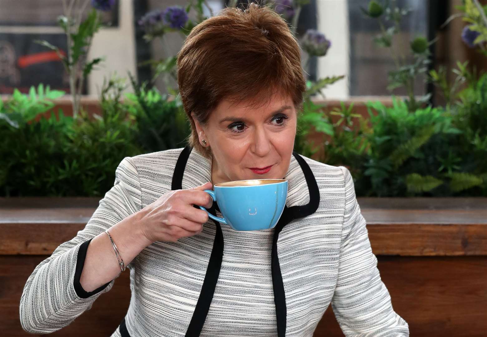 First Minister Nicola Sturgeon enjoyed a coffee in Edinburgh as outdoor cafes reopened earlier this week (Andrew Milligan/PA)