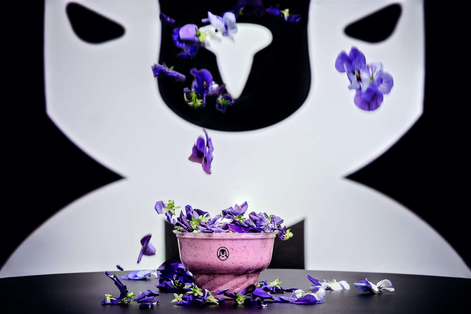 Edible flowers at the unique Four Winters ice cream parlour