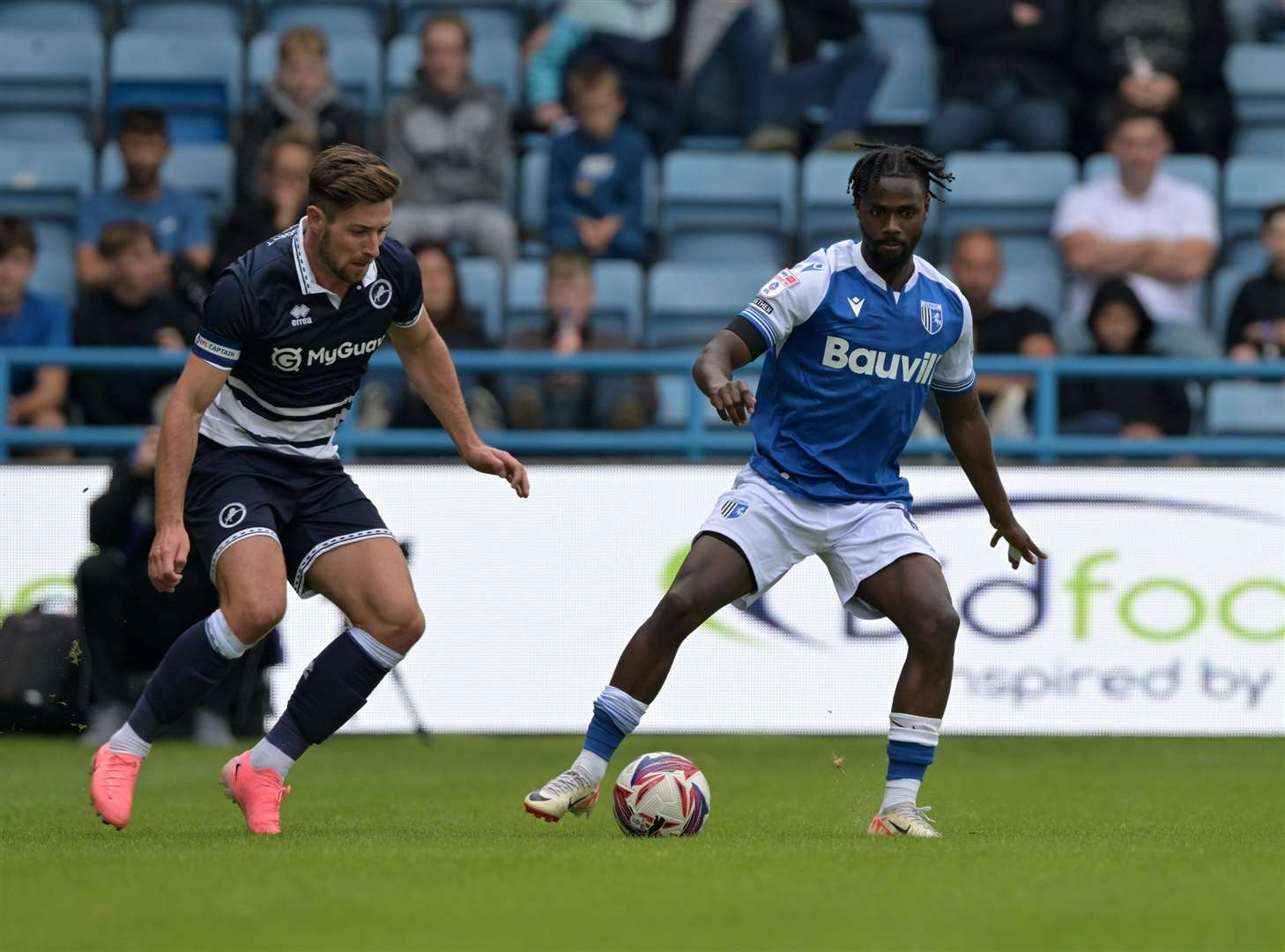 Winger Aaron Rowe playing for Gillingham against Millwall Picture: Keith Gillard