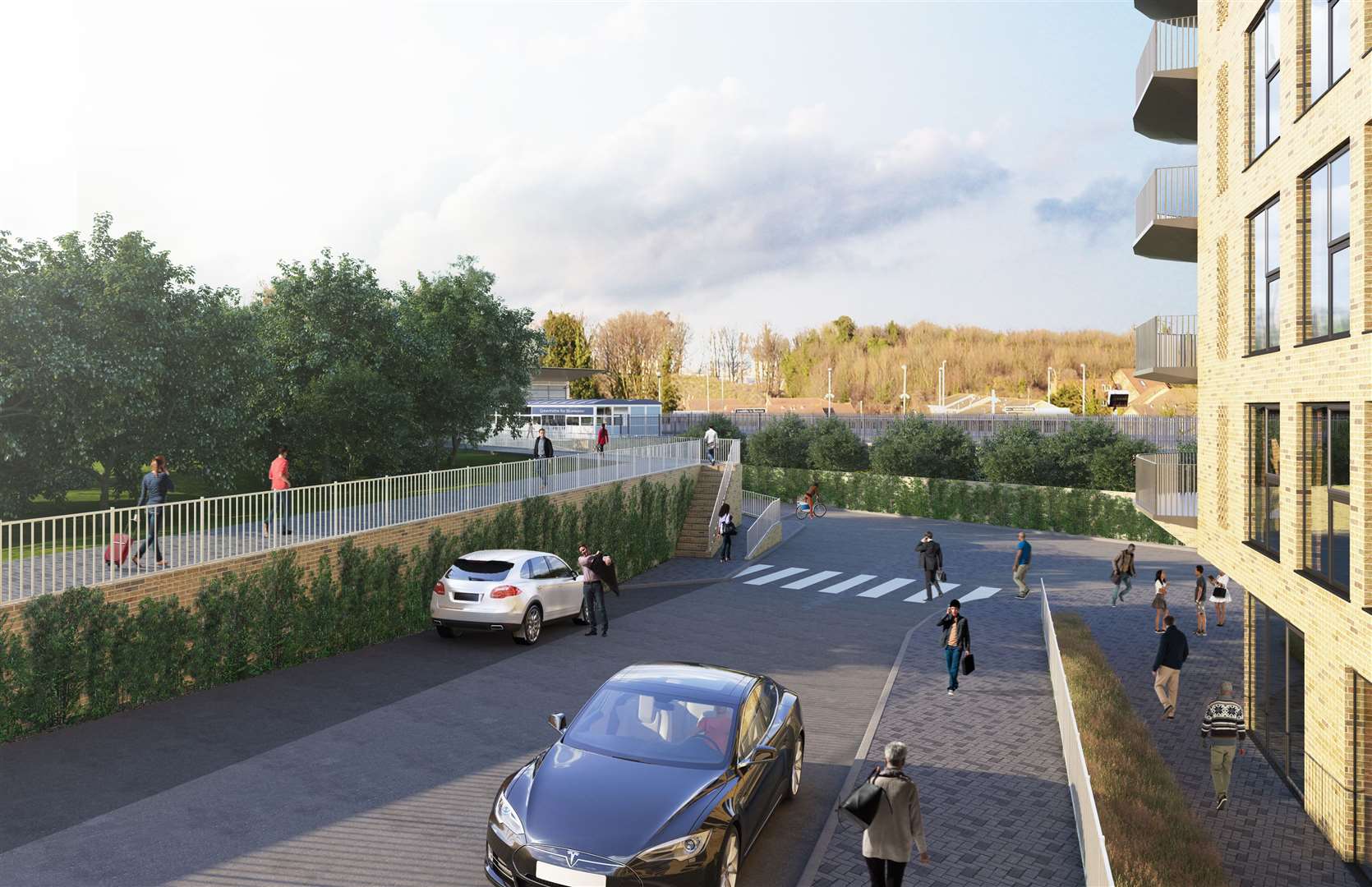 Pedestrian access to the proposed new Little Hithe Development in London Road, Greenhithe