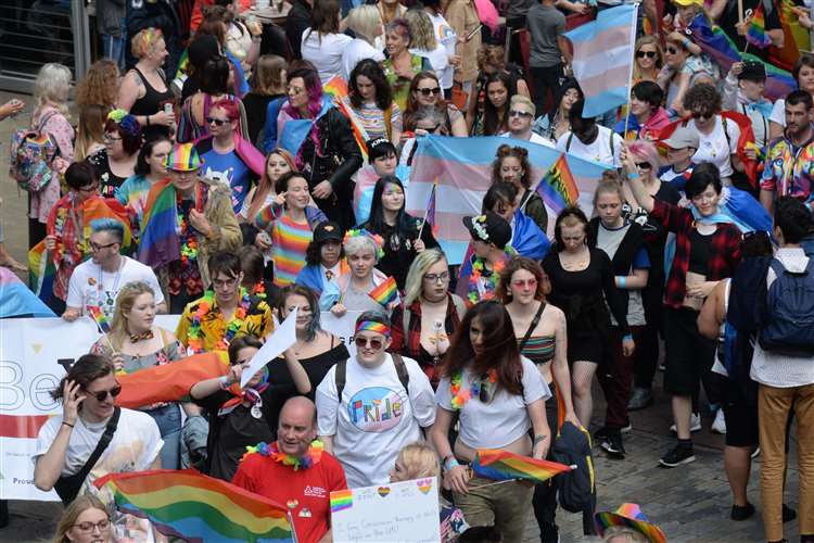 A Pride Parade in Canterbury last year. Picture: Chris Davey
