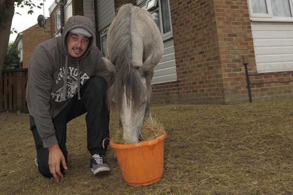 Owner Aaron Trotter with the horse