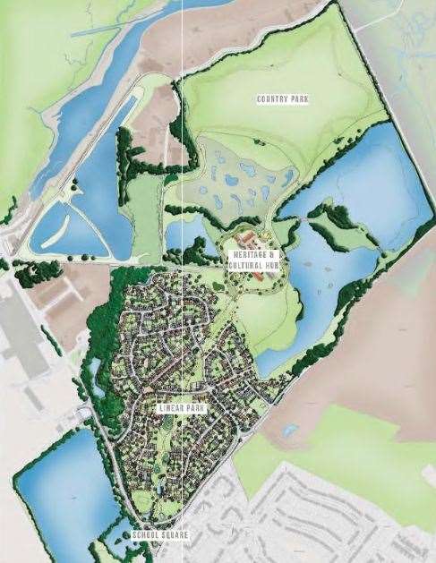 A map of the Faversham Lakes development. Credit: JCN Design & Planning