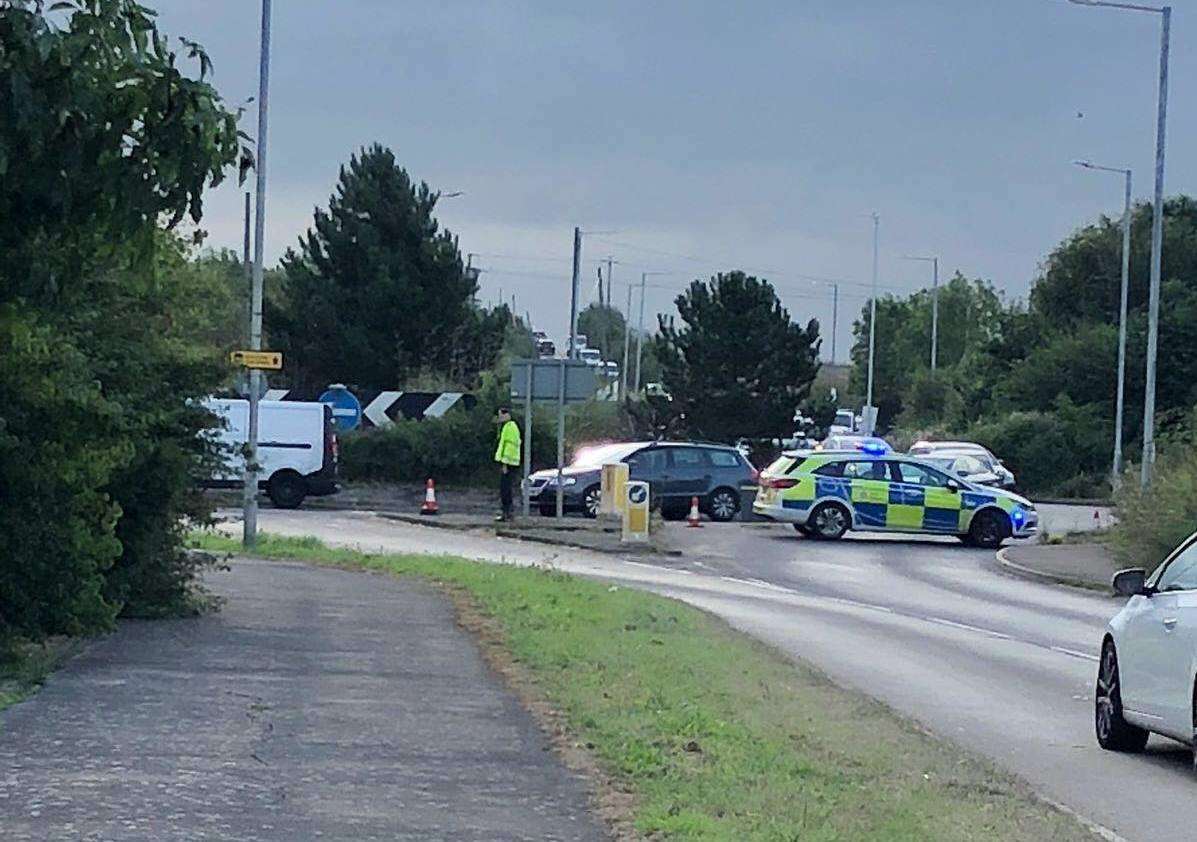 The road was also closed at Thistle Hill roundabout