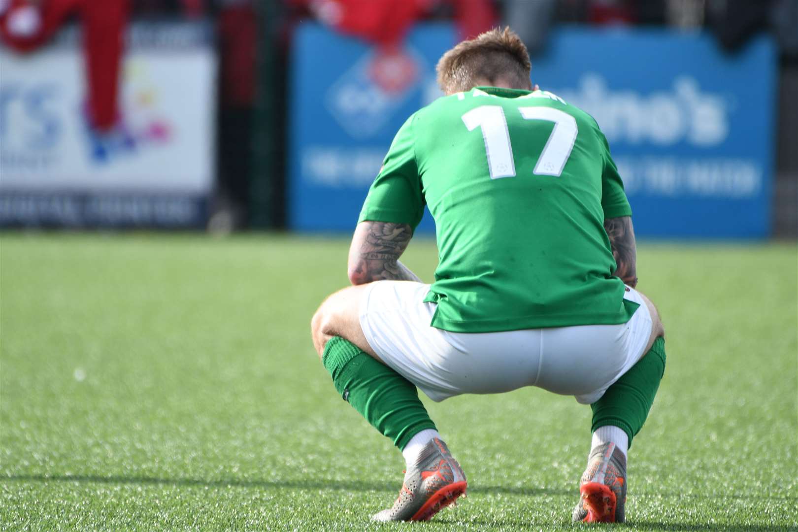 Craig Tanner cut a distraught figure after the final whistle. Picture: Barry Goodwin