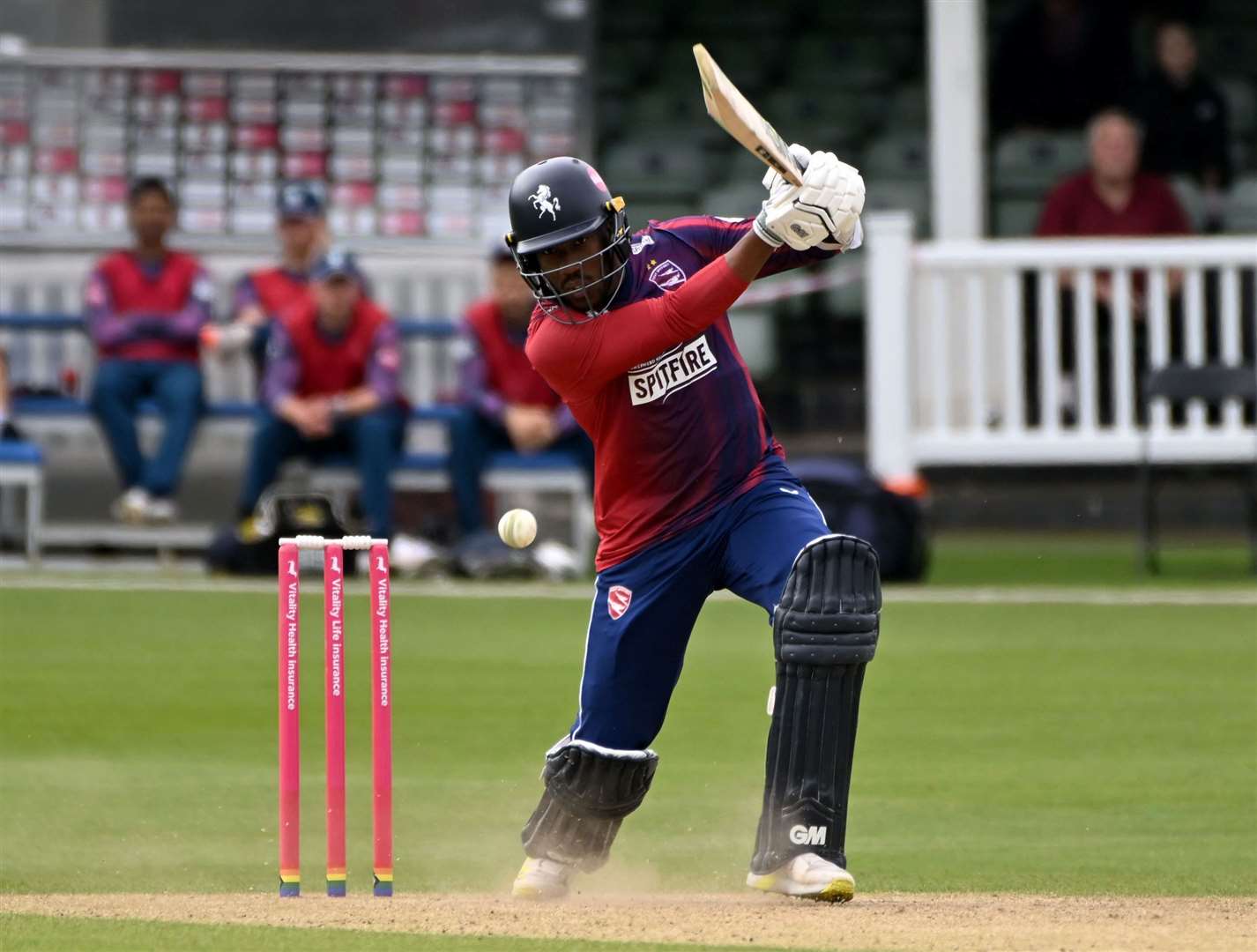 Daniel Bell-Drummond flashes hard through the offside. Picture: Barry Goodwin