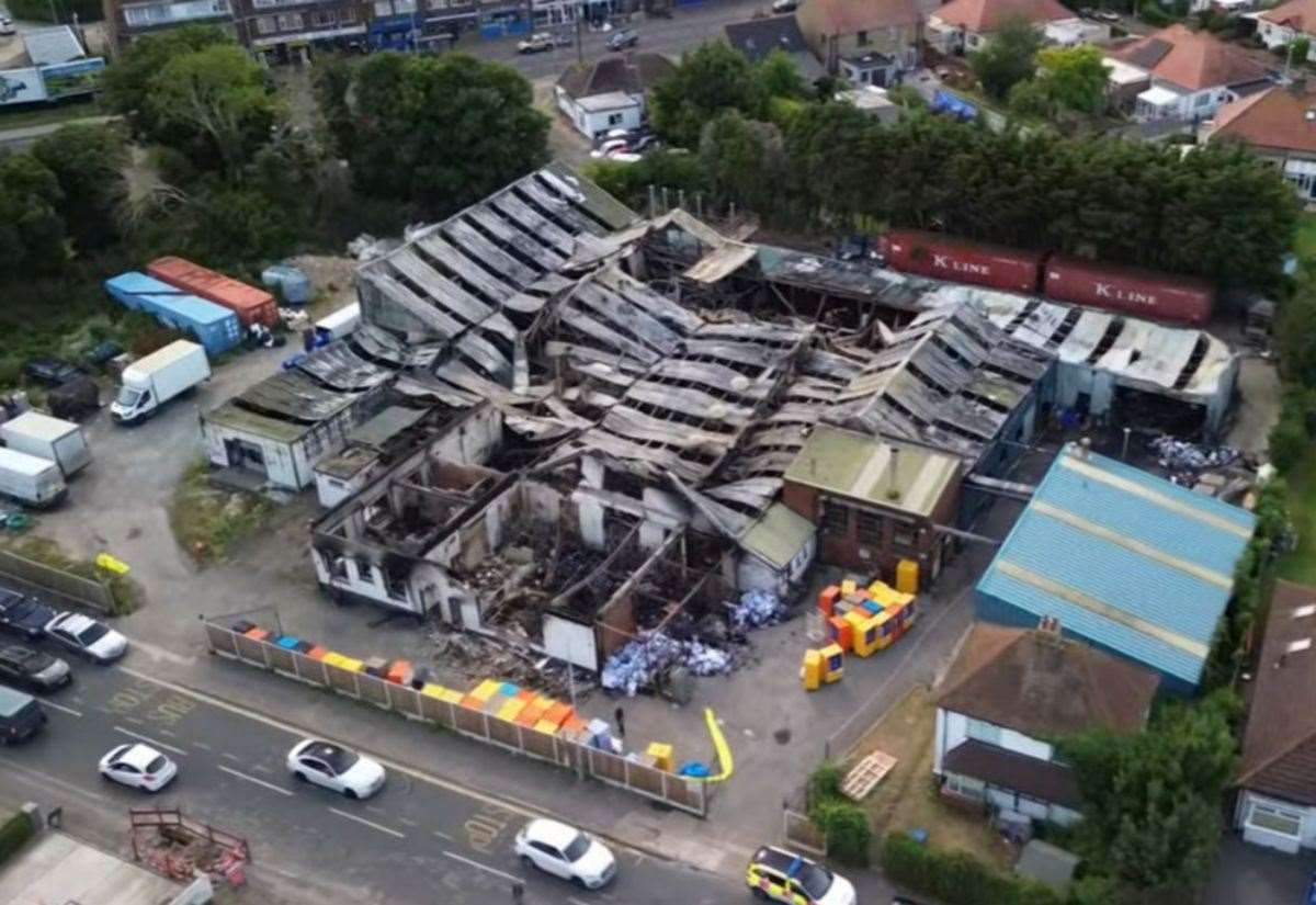 Pictures reveal devastation caused by fire that destroyed K Laundry in Northwood Road, Ramsgate