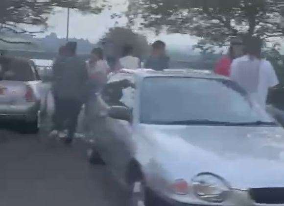 A video captured the gathering of a number of young drivers at a private car park off of Laser Quay in Medway City Estate