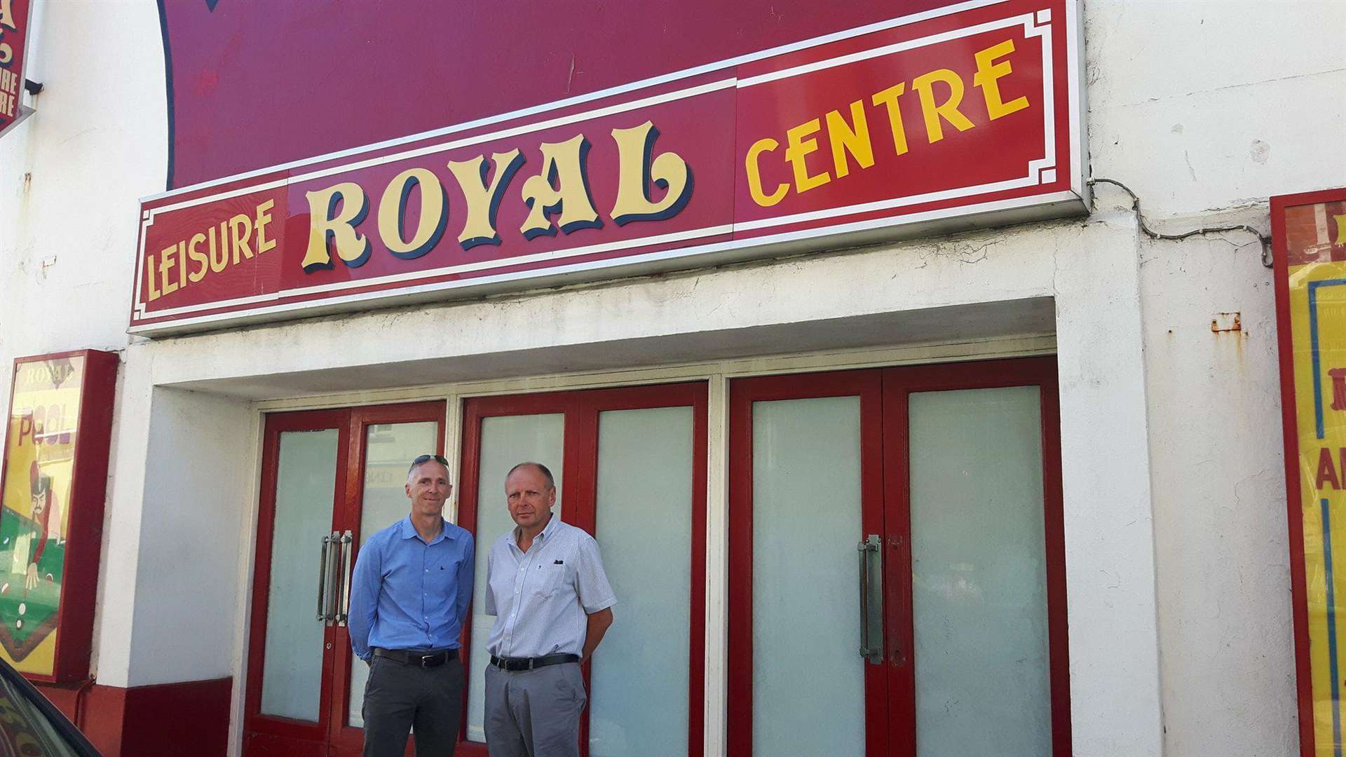 Designer Mike West and project manager Nick Stevens outside Royal Leisure Centre (3424221)