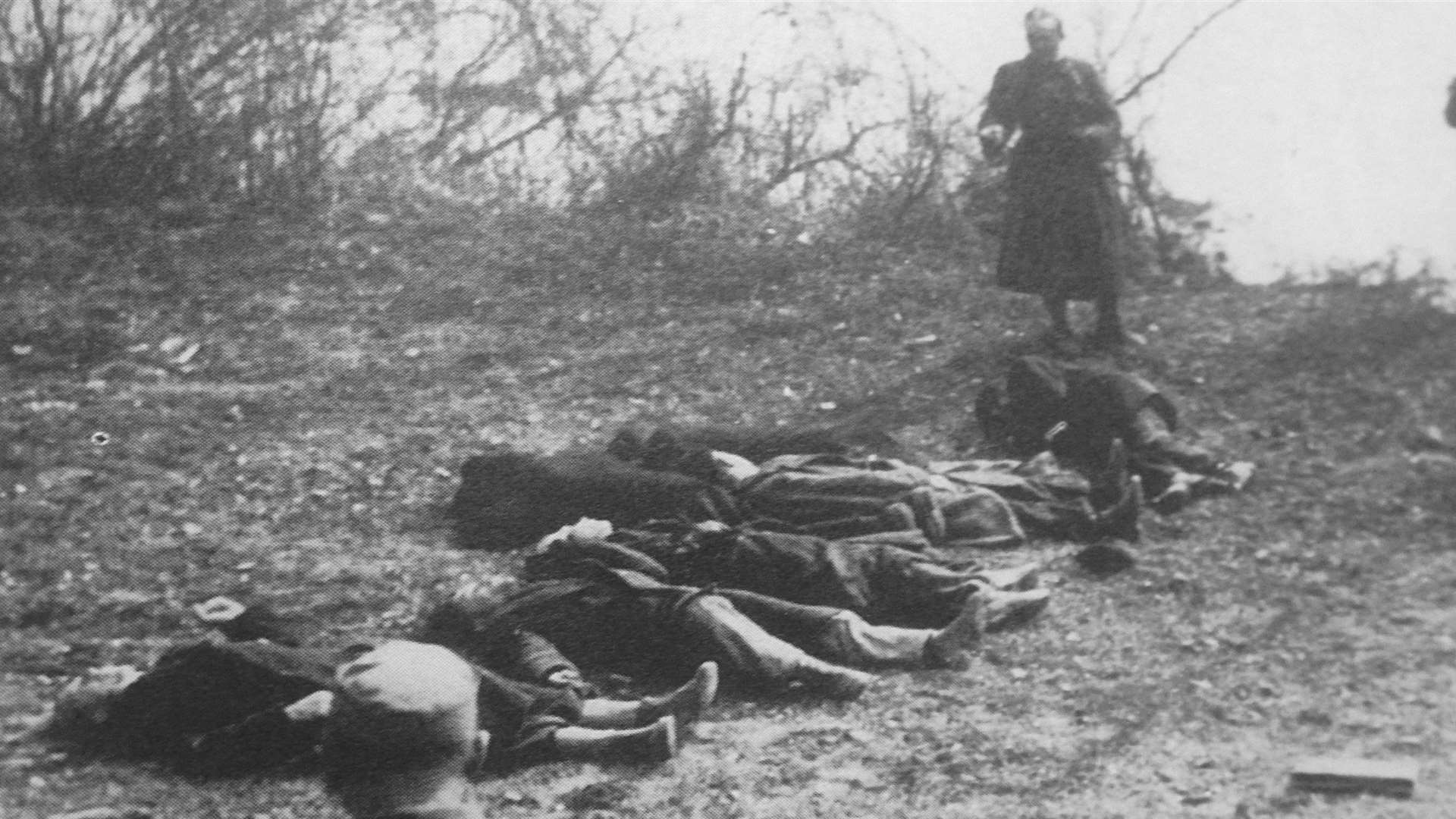 The Nazis execute Jews along the banks of the Danube, Budapest, in 1944. Picture: USHMM Photo Archives