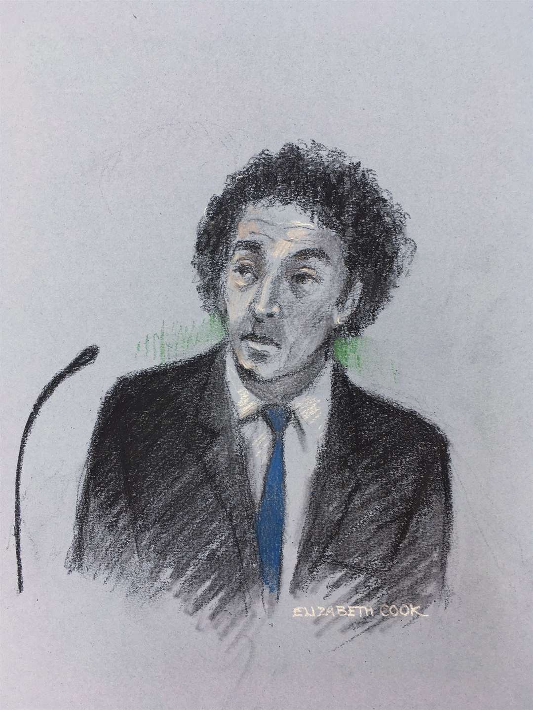 Court artist sketch of Dr Samy Sadek giving evidence (Elizabeth Cook/PA)