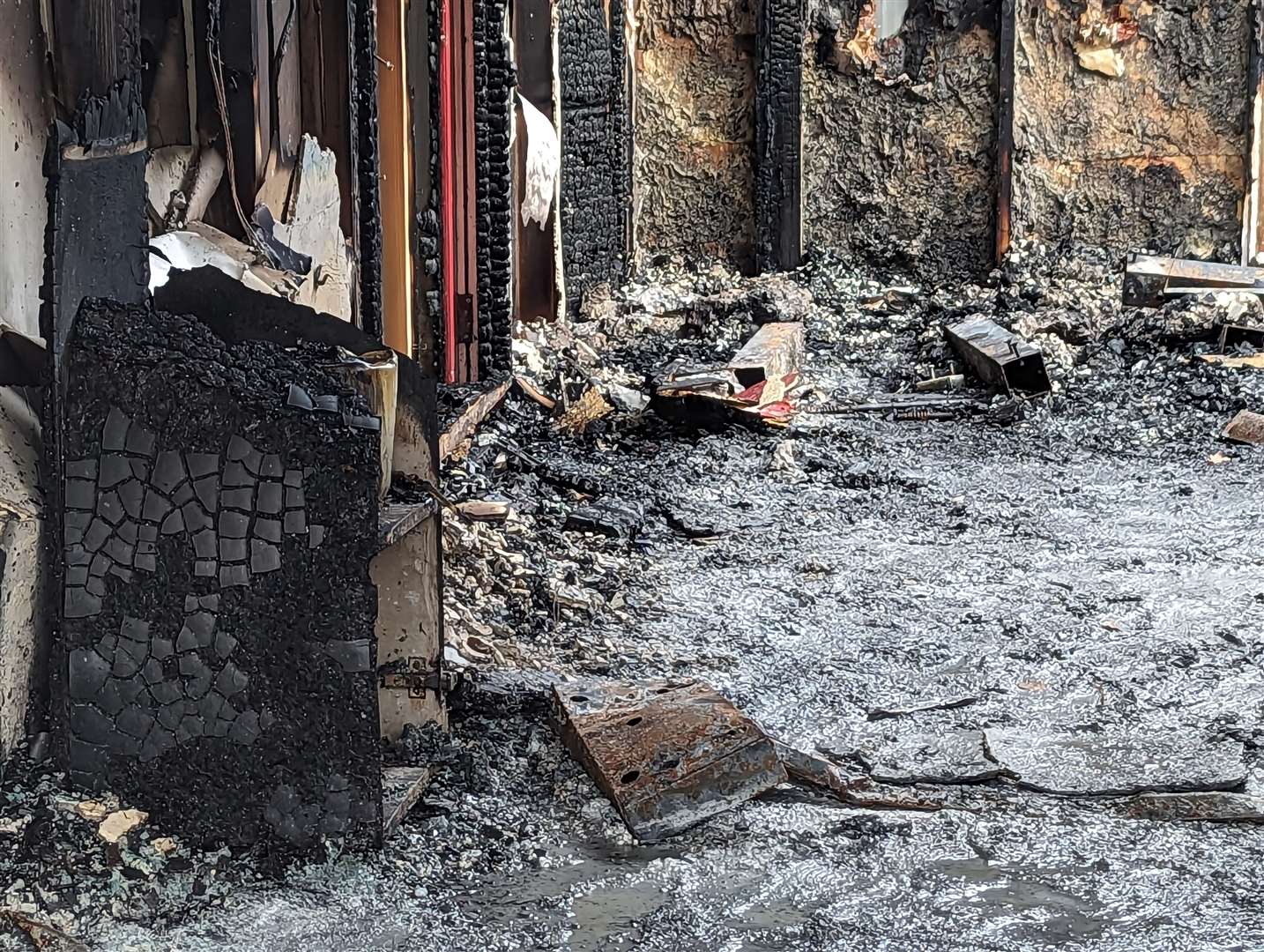 Inside the damaged club house