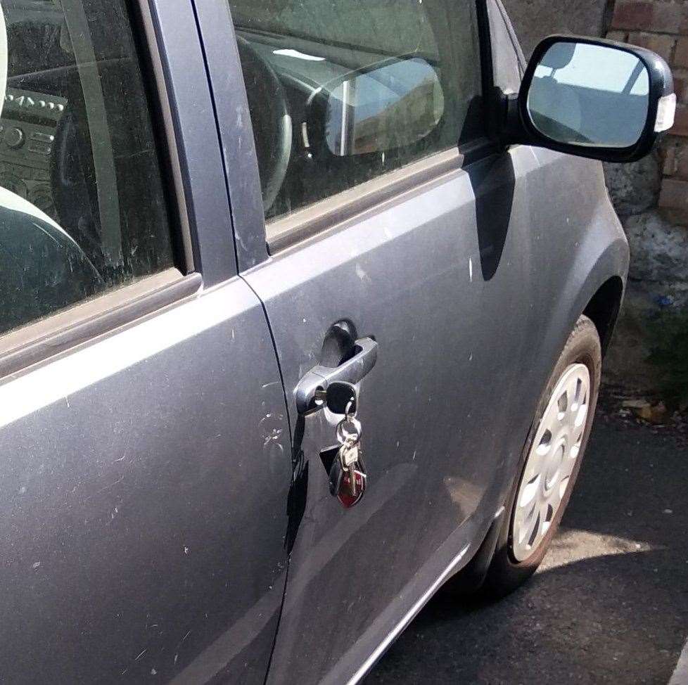 The keys were left in the door over the Easter weekend