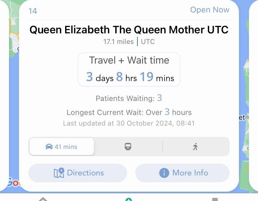 Wait times of three days reported at the QEQM in Margate are not true