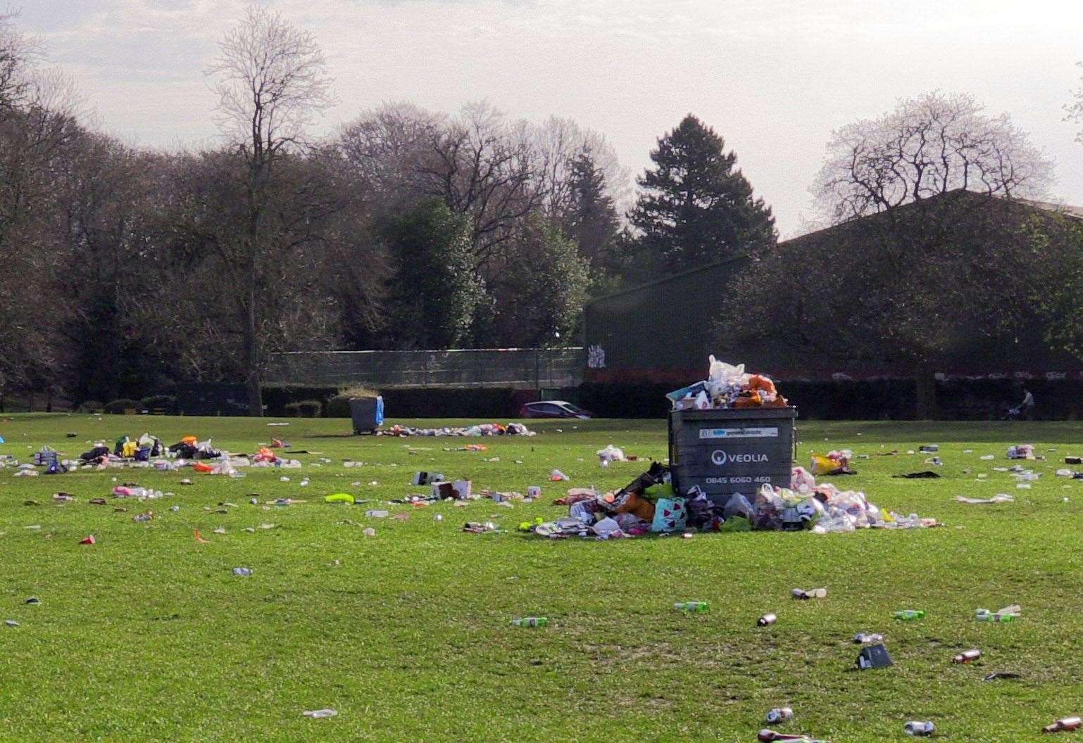 Litter in Endcliffe Park, Sheffield, after Tuesday’s warm weather (Dave Higgens/PA)