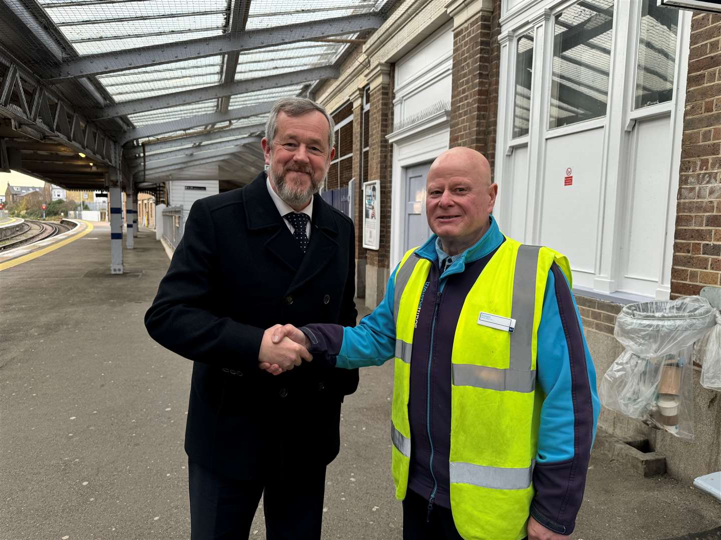 Dougie Calder with Southeastern's passenger services director David Wornham. Picture: Southeastern