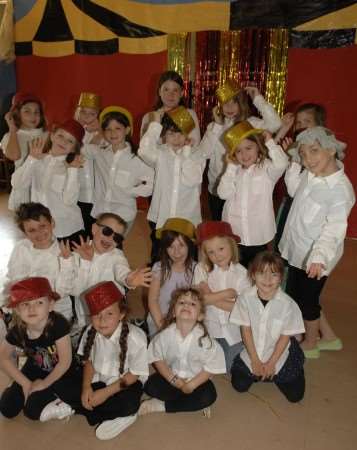 Members of Sarah Stanton's Saturday Stage School ready for their first production.