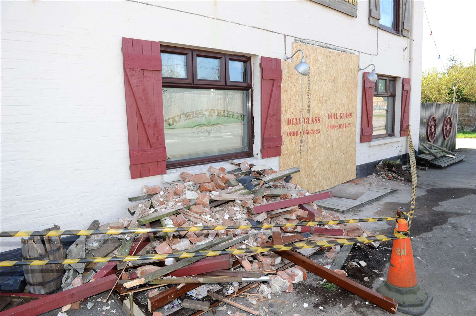 The pub was damaged after a car ploughed into it in 2015