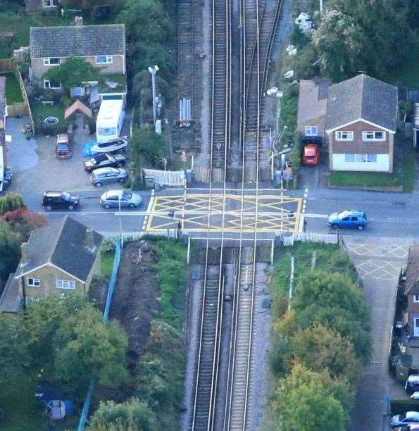 The site, bottom left, of the planned building at the St Stephen's crossing in Canterbury