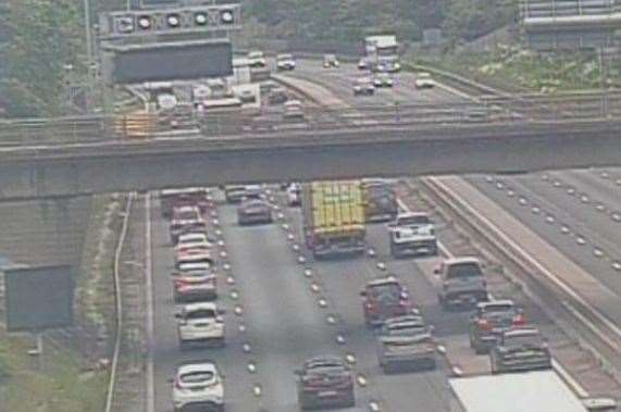 Drivers are facing delays between Junction 4 and 5 on the M20 this evening. Picture: National Highways