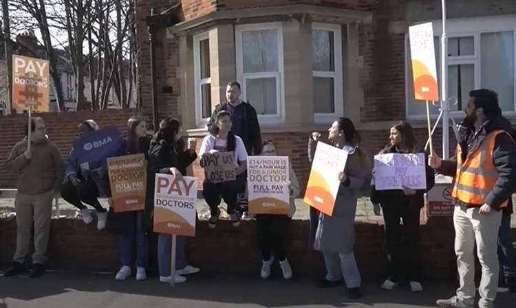 Junior doctors on strike in April 2023