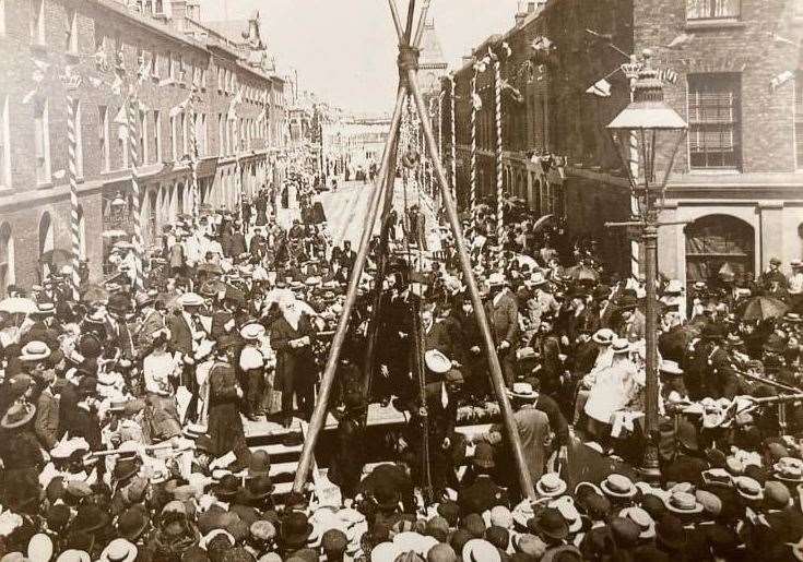 The hole being dug for Sheerness clock tower in 1902