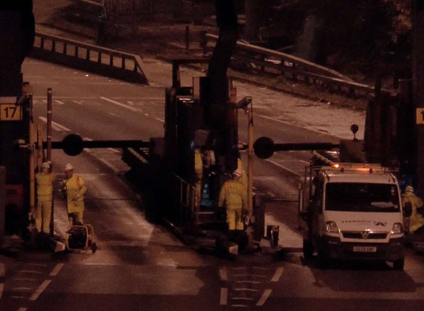 Work to remove the barriers at the Dartford Crossing