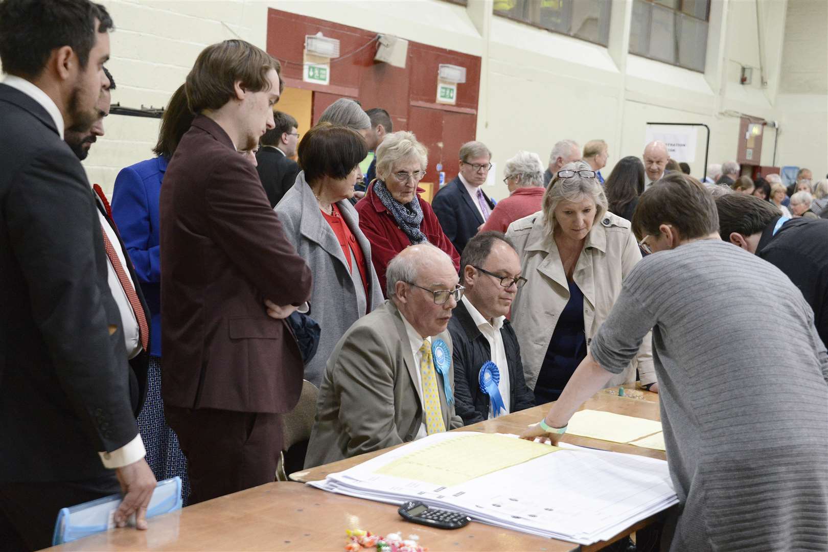 Alex (far left) eagerly awaiting the results of last year's local elections