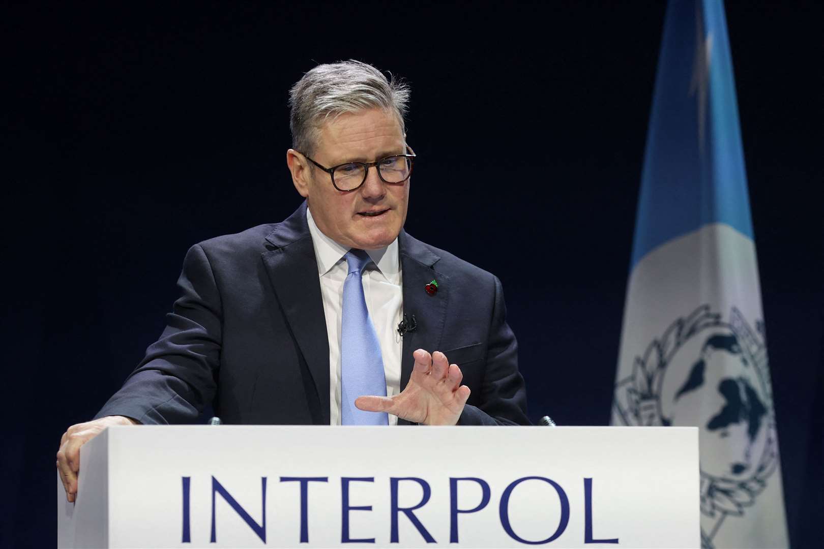 Prime Minister Sir Keir Starmer gave a speech during the Interpol general assembly in Glasgow (Russell Cheyne/PA)