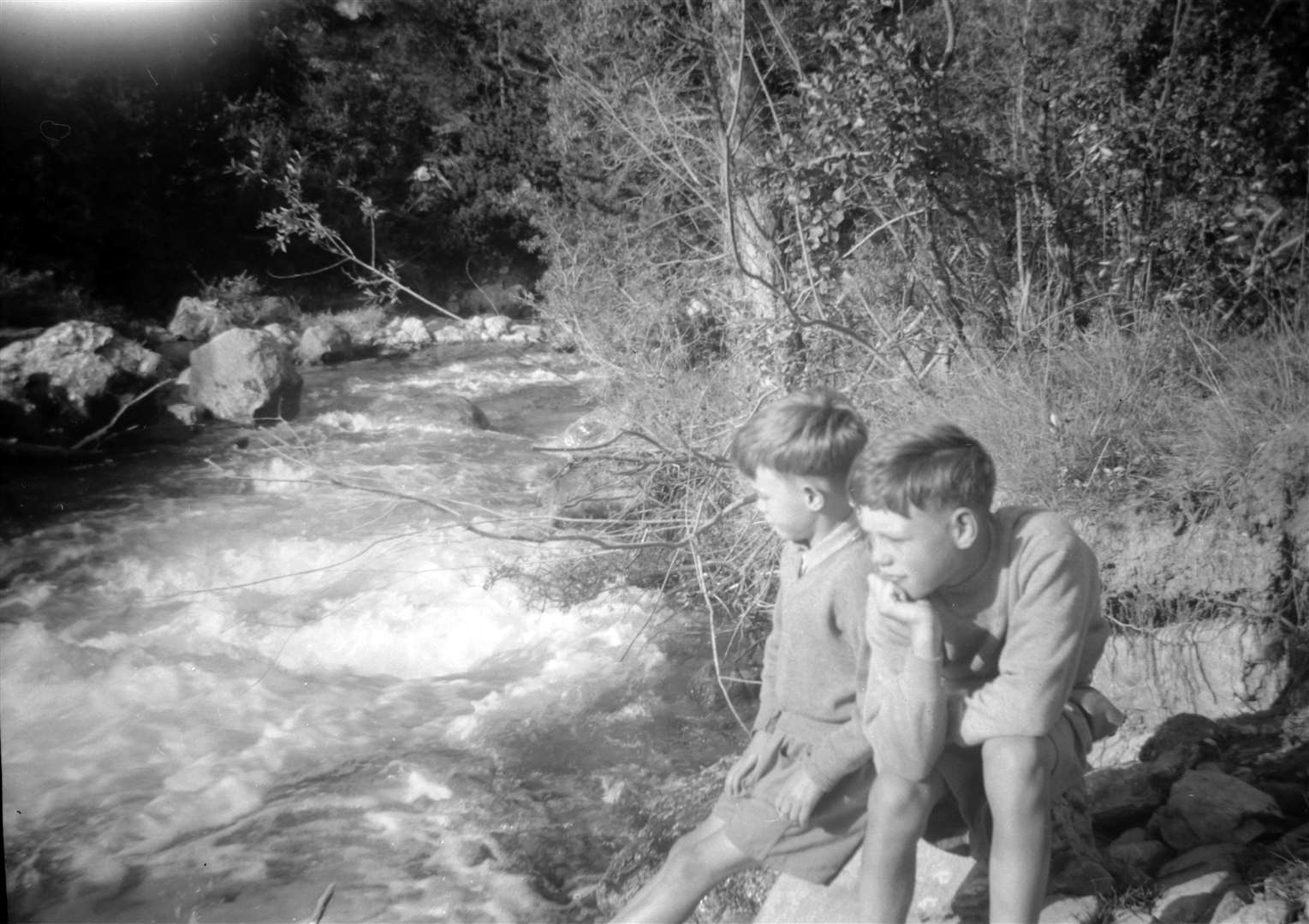 Chris Jagger (left) with brother Mick. "We were always fascinated by rivers and their multi-layered currents" writes Chris. Image from Talking to Myself by Chris Jagger