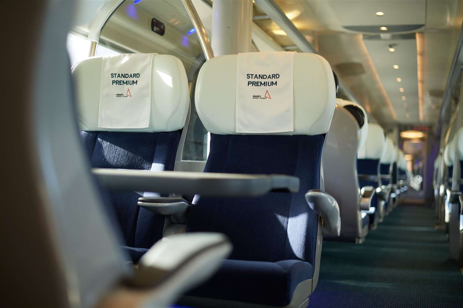 New standard premium seats on the refurbished train (Avanti West Coast/PA)