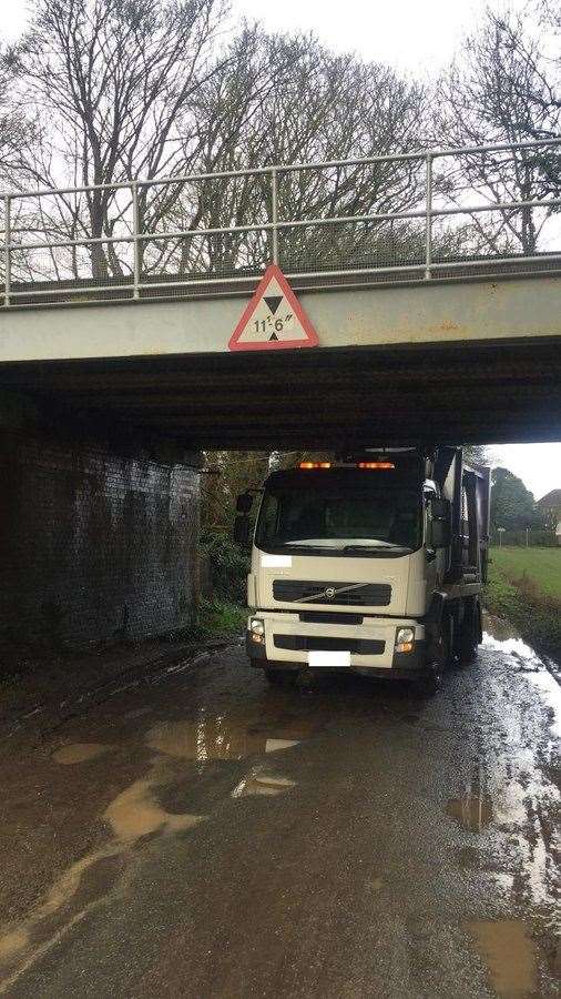 Going nowhere: the accident has stopped trains on this line. Picture: Network Rail Kent and Sussex