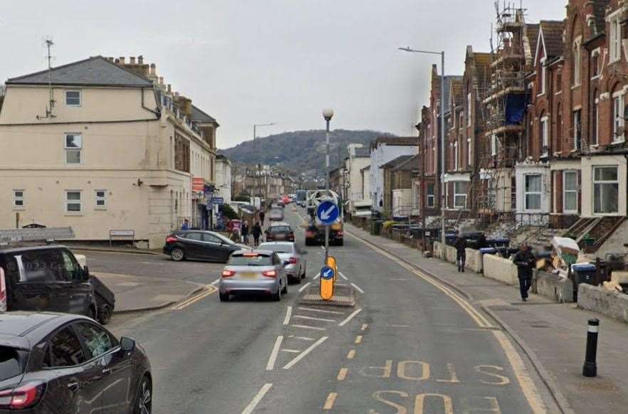 Detectives are appealing for witnesses to a robbery in Dover which happened in Folkestone Road, near Malvern Road. Picture: Google