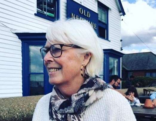 Kay Alexander outside the Old Neptune Pub in Whitstable. Picture: Lucy Alexander - Instagram