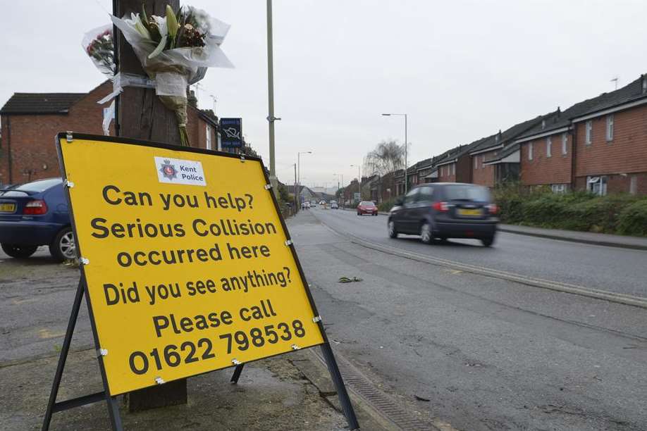 Tributes left at the scene of the crash by mourners