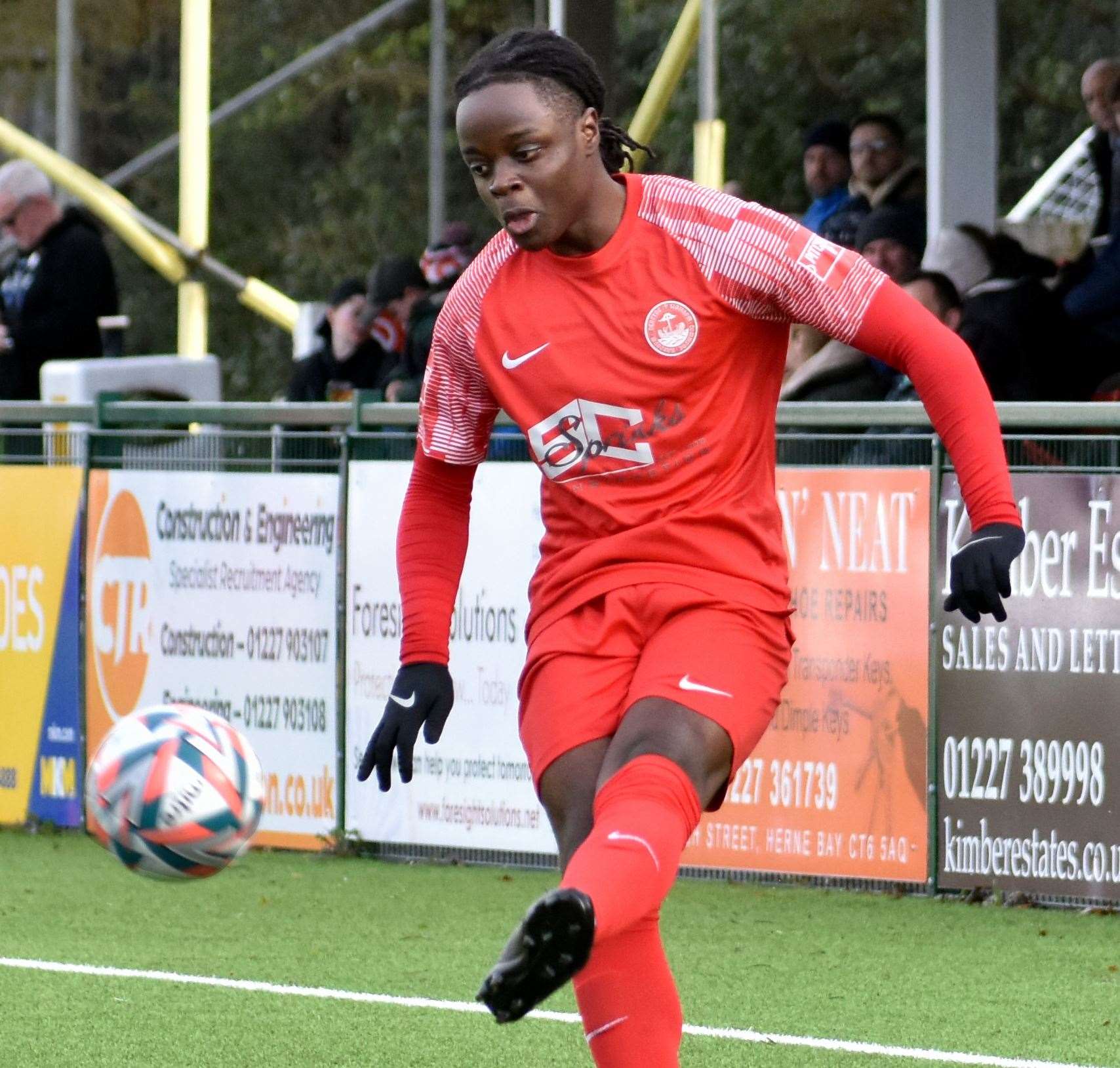 Young defender Kai Garande - has agreed terms at Margate, having spent time at Hythe last term. Picture: Randolph File