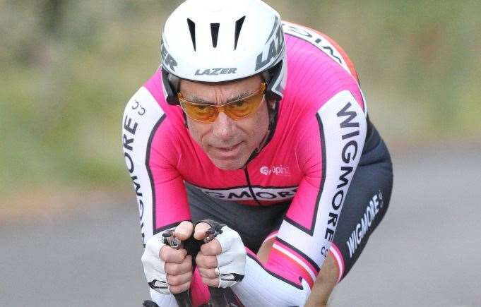 Keith Walker leads the way in the Wigmore CC Evening Time Trial series. Picture: Mike Savage Photography