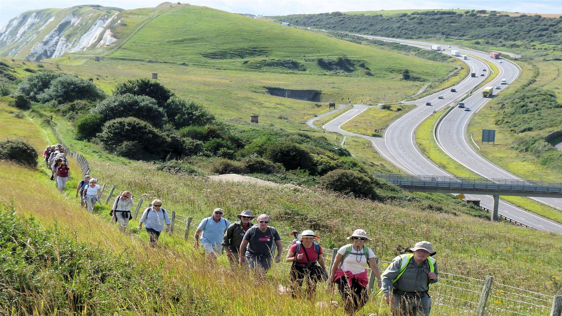 Ramblers on the White Cliffs during the festival