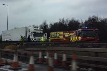 Emergency crews at the scene of the crash. Pic: Jamie Sherrott